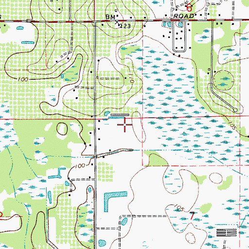 Topographic Map of Money Estates, FL
