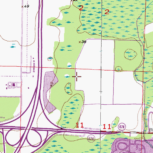 Topographic Map of Montero Village, FL