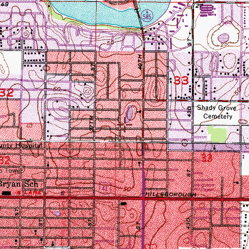 Topographic Map of Mora, FL