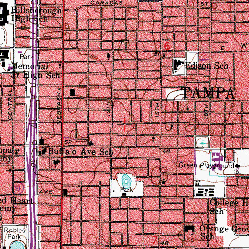 Topographic Map of Morales Grove Park, FL