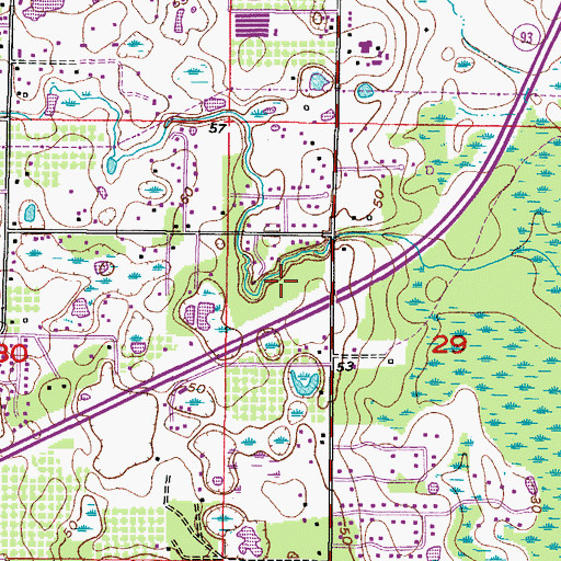 Topographic Map of Morgan Acres, FL