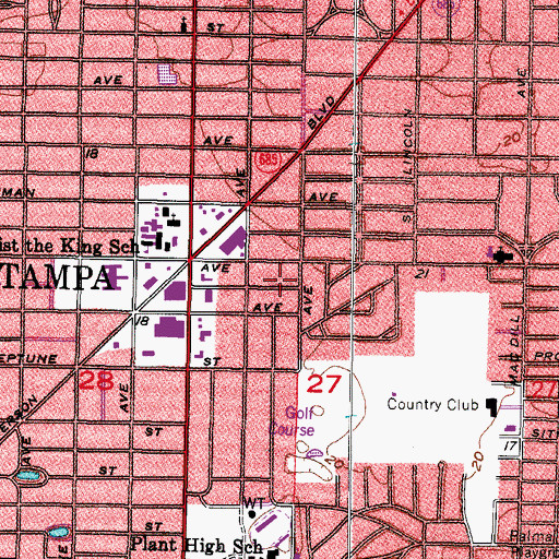 Topographic Map of Morningside, FL