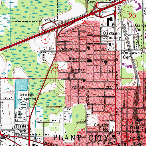 Topographic Map of Morningside Heights, FL