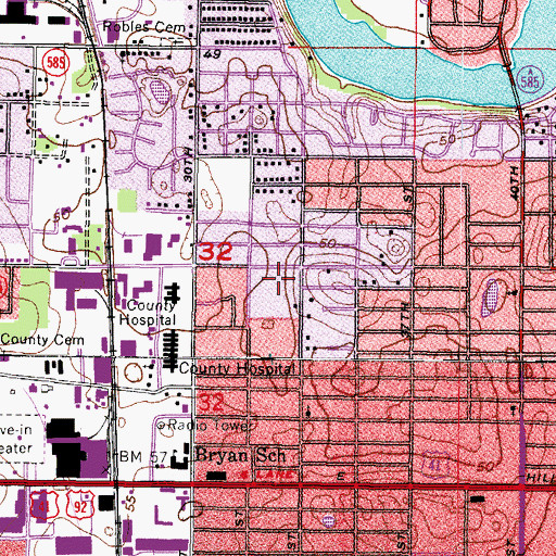 Topographic Map of Morris Oak Ridge, FL