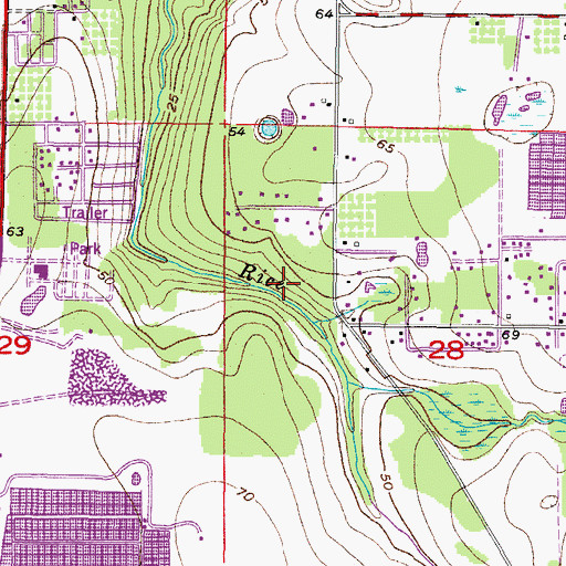 Topographic Map of Moss Creek, FL