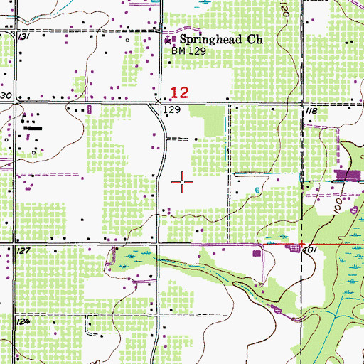 Topographic Map of Mulberry Acres, FL