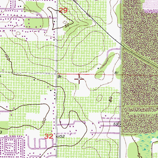 Topographic Map of Mulrennan Groves North, FL