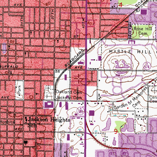 Topographic Map of Murray, FL