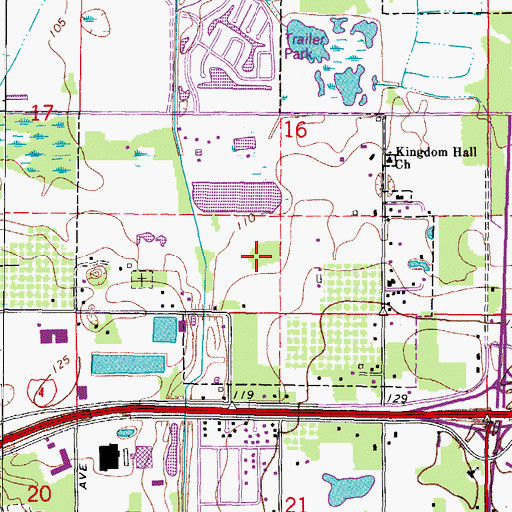 Topographic Map of Mystic Oaks, FL