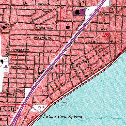 Topographic Map of Near Bay, FL