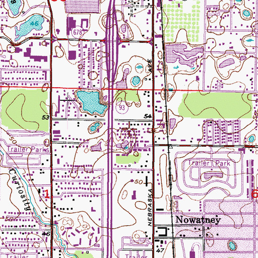 Topographic Map of Nebraska Acres, FL