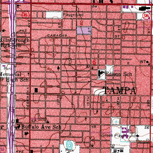 Topographic Map of Nebraska Heights, FL