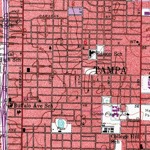 Topographic Map of Nebraska Heights South, FL