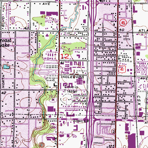 Topographic Map of Nelms Heights, FL