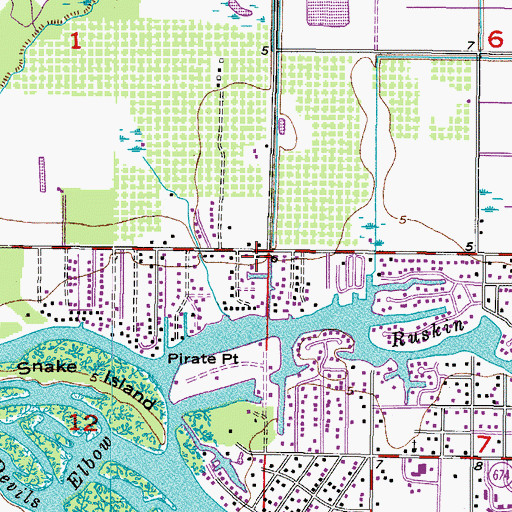 Topographic Map of Netherland, FL