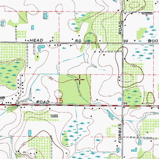 Topographic Map of Newton Acres, FL