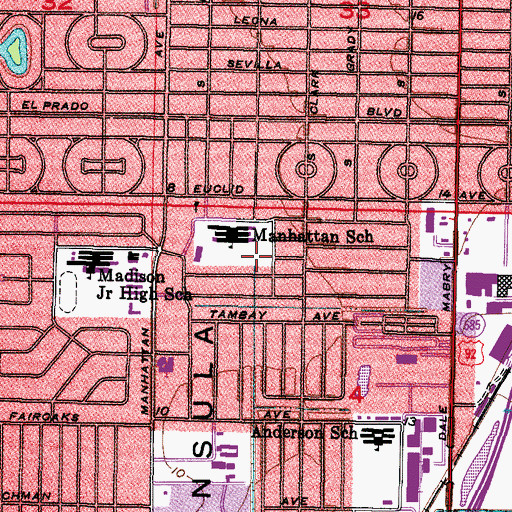Topographic Map of Norma Park, FL