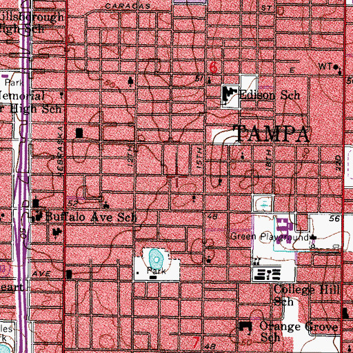 Topographic Map of North Bay Street Heights, FL