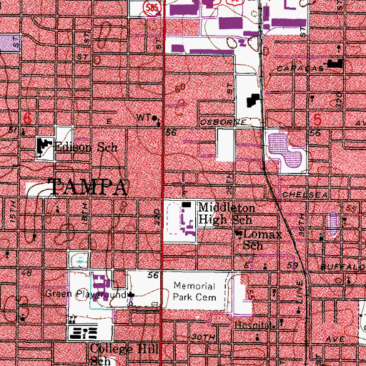 Topographic Map of North Beauty Heights, FL
