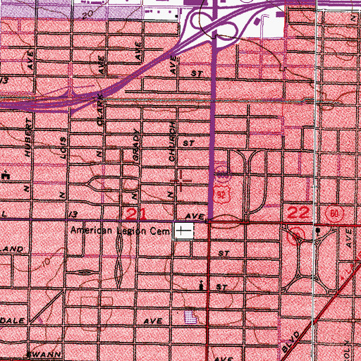 Topographic Map of North Bon Air, FL