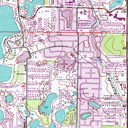 Topographic Map of North Boulevard, FL