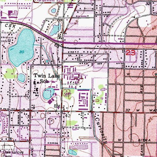 Topographic Map of North Hillsboro, FL