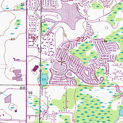Topographic Map of North Lakes, FL