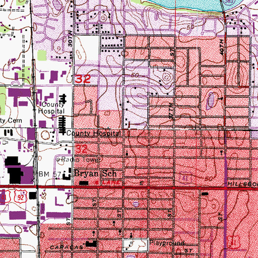 Topographic Map of North Oak Heights, FL