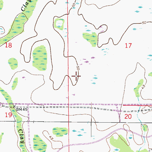 Topographic Map of North Oakcrest, FL