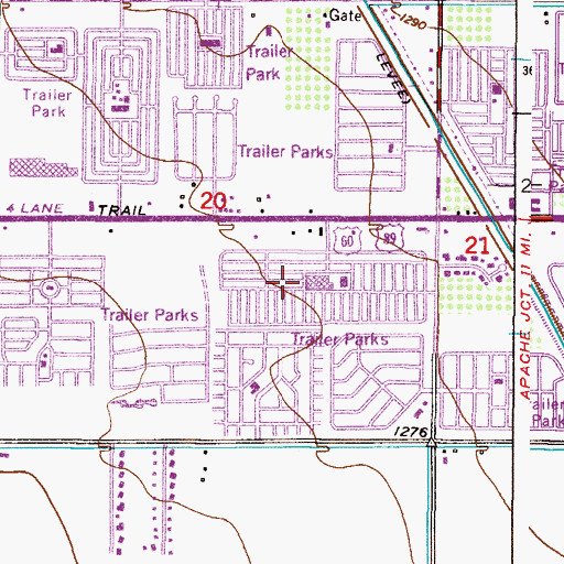 Topographic Map of El Mar Trailer Court, AZ