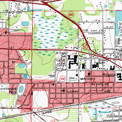 Topographic Map of North Pinecrest, FL