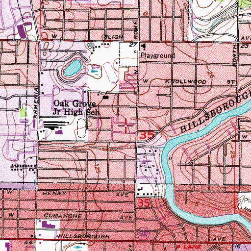 Topographic Map of North Rome Estates, FL