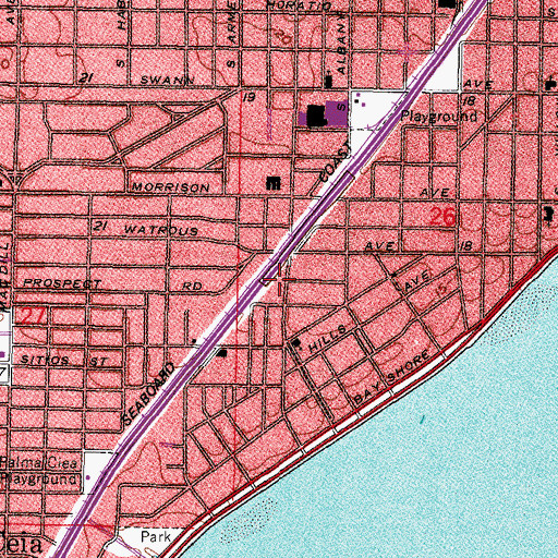 Topographic Map of North Shore, FL