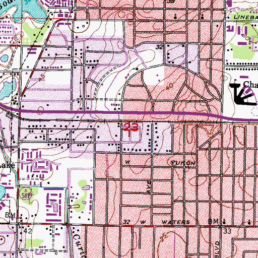 Topographic Map of North Tampa Estates, FL