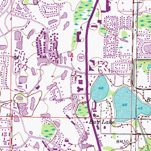 Topographic Map of North Village, FL