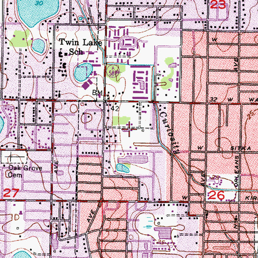 Topographic Map of North Way, FL