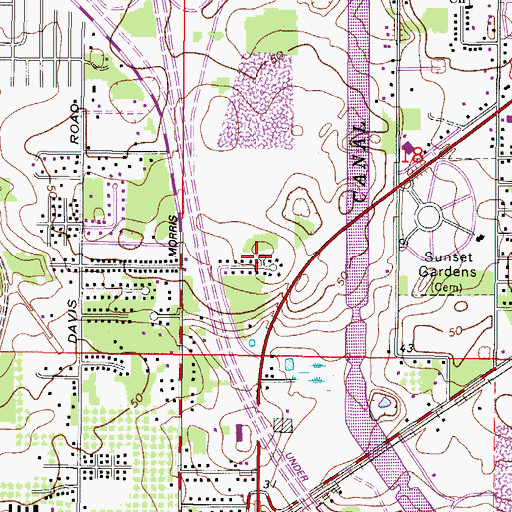 Topographic Map of Northwoods, FL