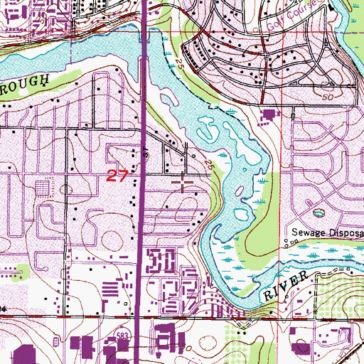 Topographic Map of Oak Crest, FL