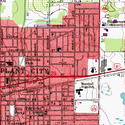 Topographic Map of Oak Dale, FL
