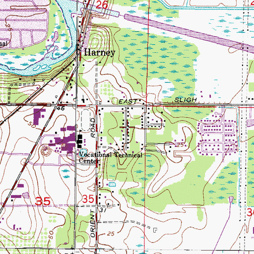 Topographic Map of Oak Dale Heights, FL
