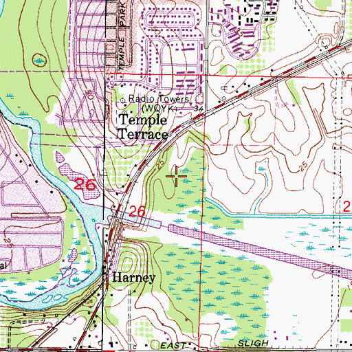 Topographic Map of Oak Forest, FL