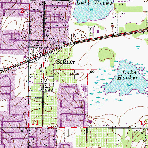 Topographic Map of Oak Glen, FL