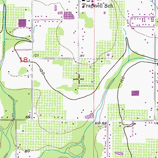 Topographic Map of Oak Hill Estates, FL