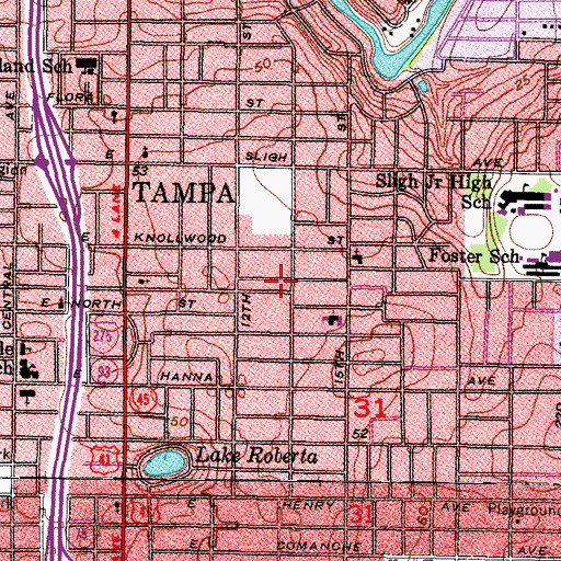 Topographic Map of Oak Knoll, FL