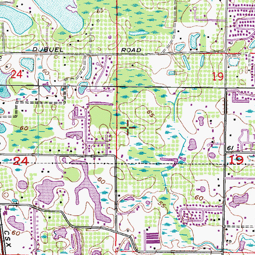 Topographic Map of Oak Ledge, FL