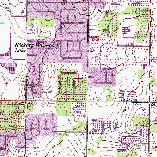 Topographic Map of Oak Mont, FL