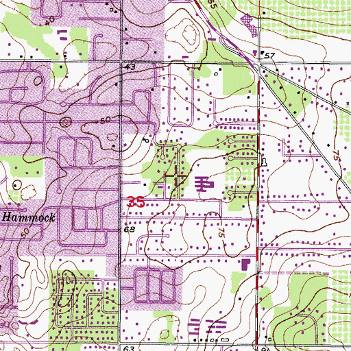 Topographic Map of Oak Mont Woods, FL