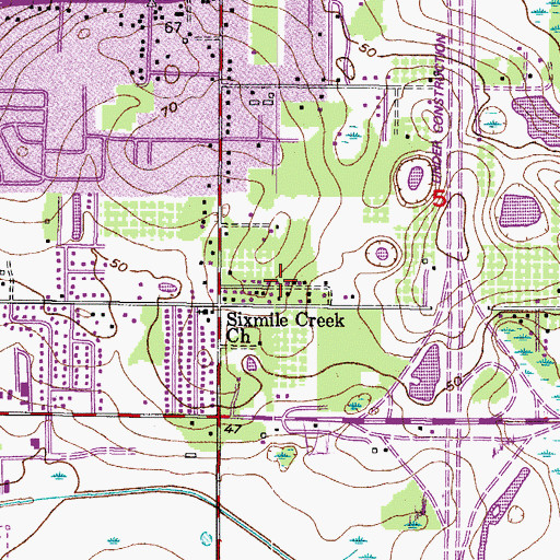 Topographic Map of Oak Ridge Terrace, FL