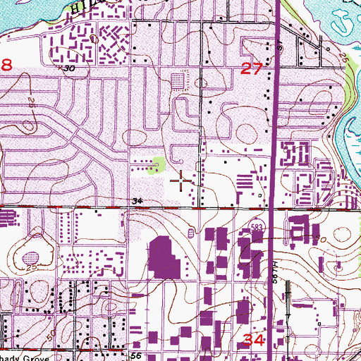 Topographic Map of Oak Run Estates, FL