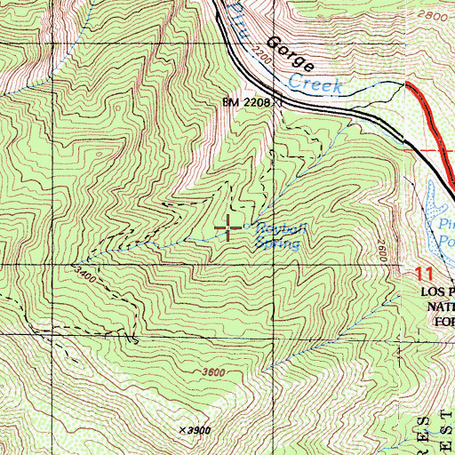 Topographic Map of Royball Spring, CA
